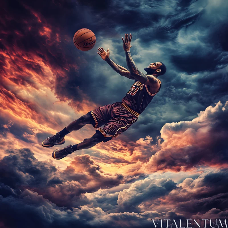 Basketball Player Reaching AI Image