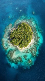 Aerial View of a Tropical Island Oasis