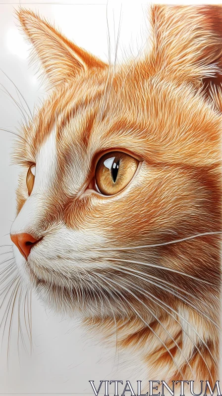 Detailed Cat Profile with Golden Eye AI Image