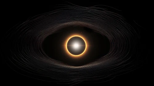 Ethereal Black Hole with Orange Light: Hyper-Detailed Abstract Art