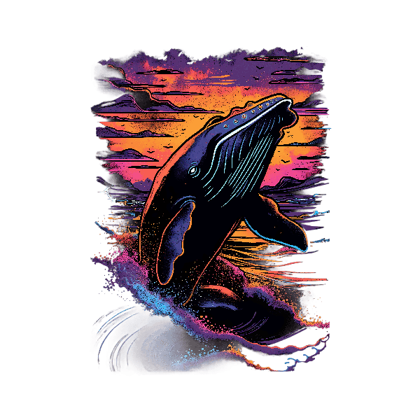 POD Design Whale Sunset Ocean Scene T-Shirt