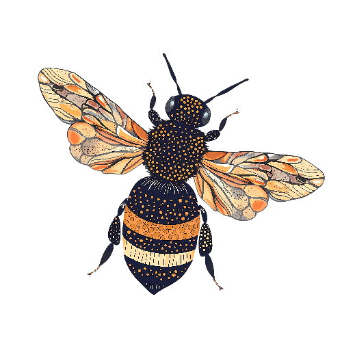 Vector Illustration of a Bee against a Green Background POD Design