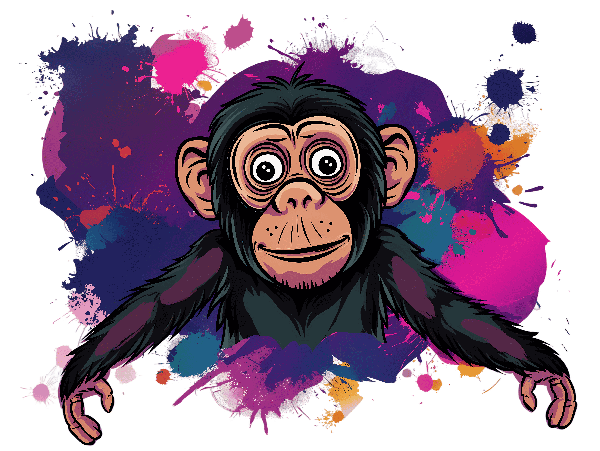 POD Design Colorful Monkey Illustration T-Shirt