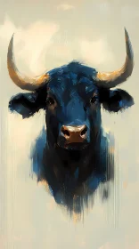 Bull Art with Bold Brushstrokes