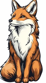 Illustrated Fox in Profile