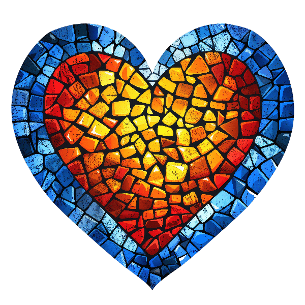 POD Design Mosaic Heart Illustration