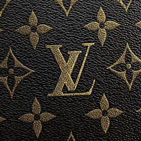 Gold Logo on Textured Leather