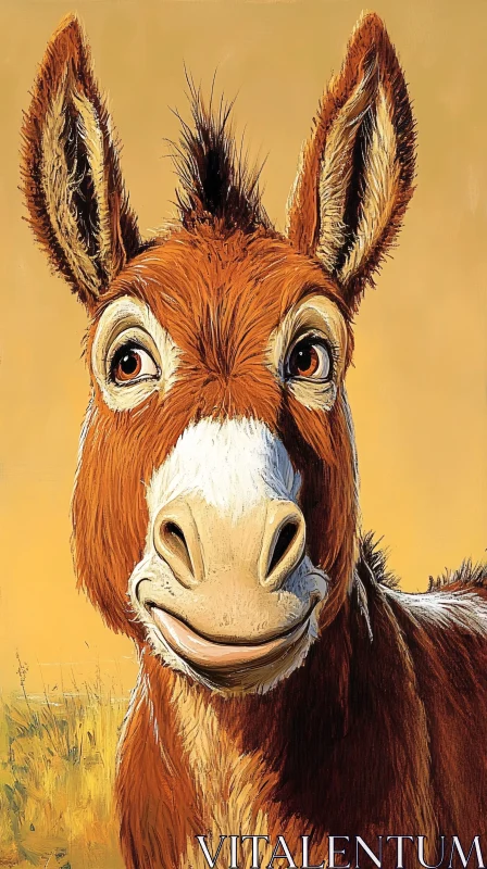 AI ART Charming Donkey with Playful Expression