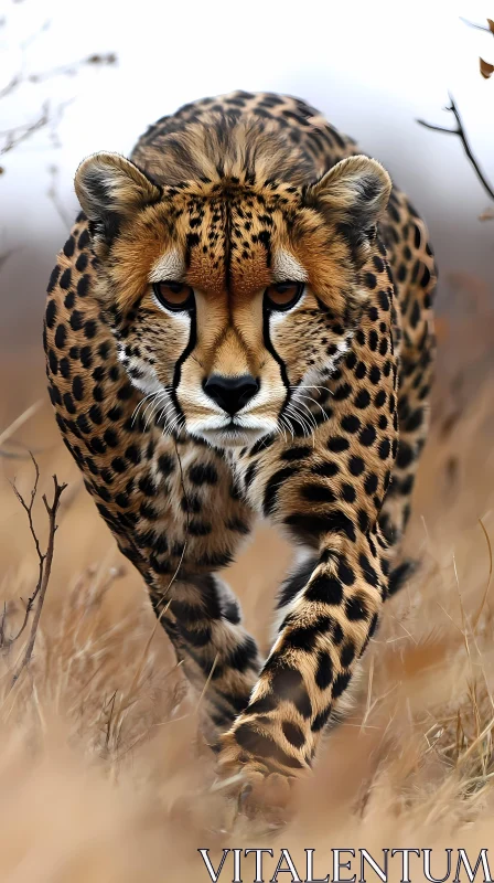 Cheetah Prowling in the Wild AI Image