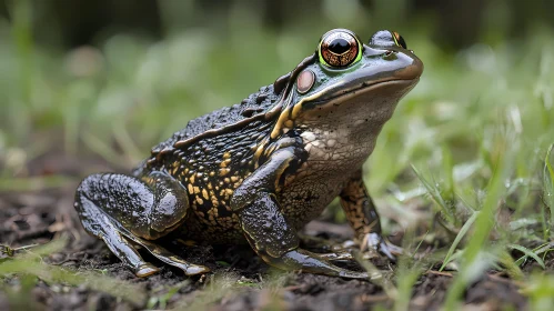 Frog Close-up in Lush Habitat