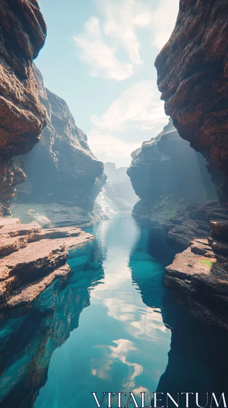 AI ART Tranquil Waters in a Majestic Canyon