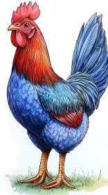 Colorful Rooster Art