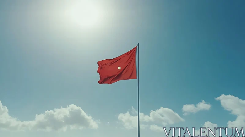 Flag Waving in the Sky AI Image