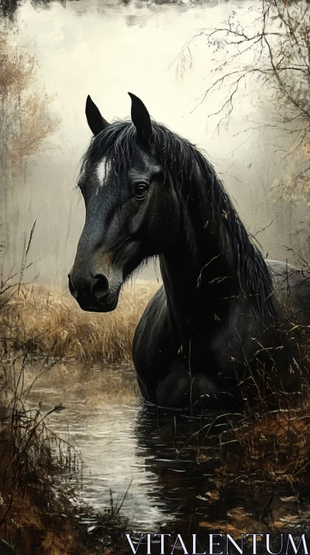 Ethereal Horse Portrait AI Image