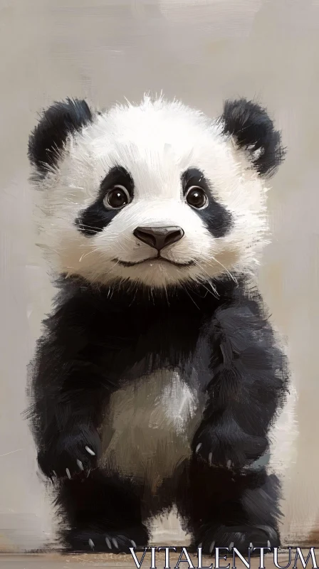 AI ART Charming Young Panda Art