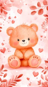 Teddy Bear with Heart Motifs