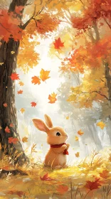 Charming Autumn Bunny Scene