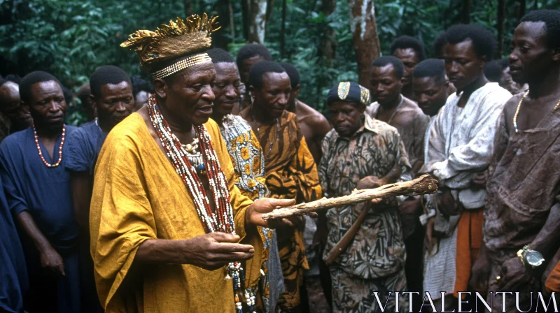 AI ART Traditional African Ceremony with Tribal Leader