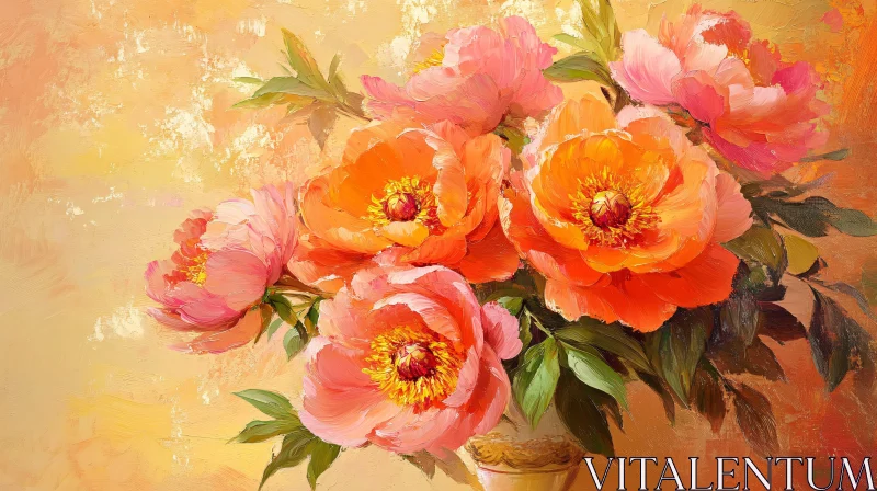 AI ART Blooming Peonies in Rich Colors