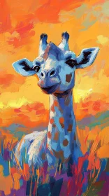 Colorful Giraffe Art