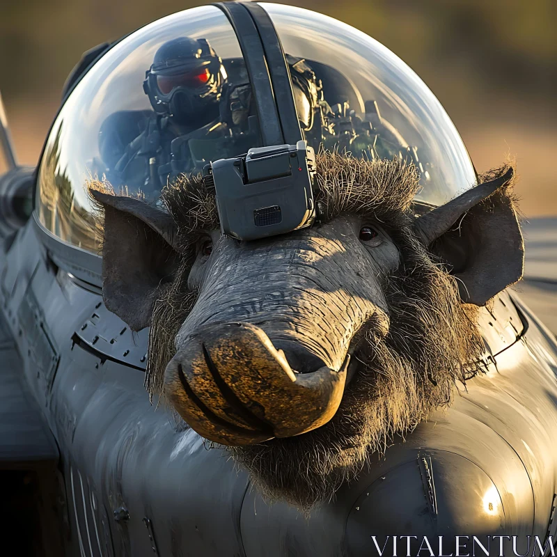 AI ART Surreal Aircraft With Boar Nose Art