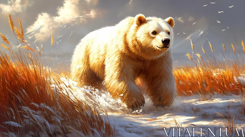 Golden Bear in Nature AI Image