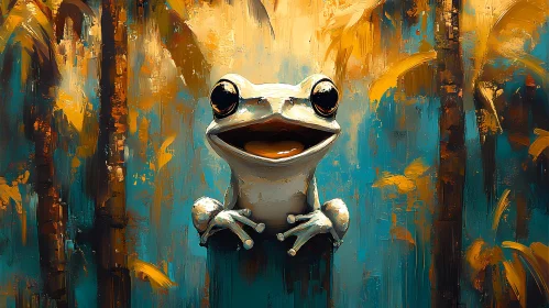 Colorful Frog Artwork in Enchanted Woods