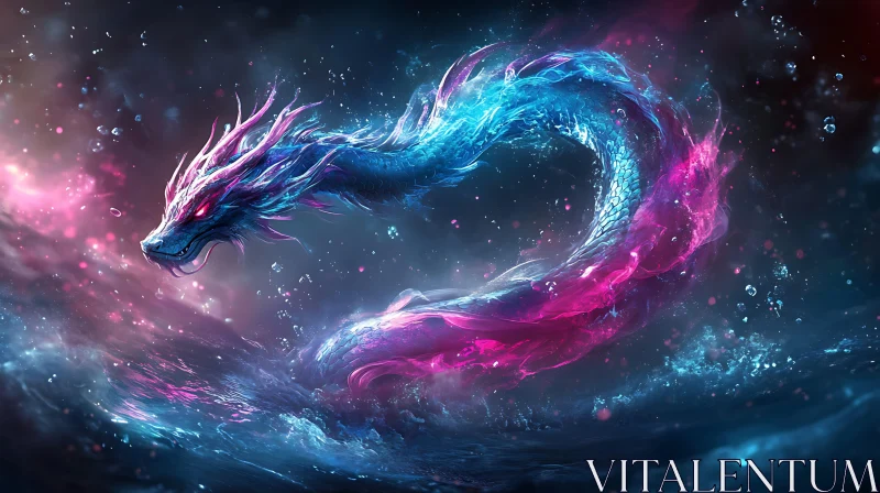 Ethereal Dragon in Space AI Image