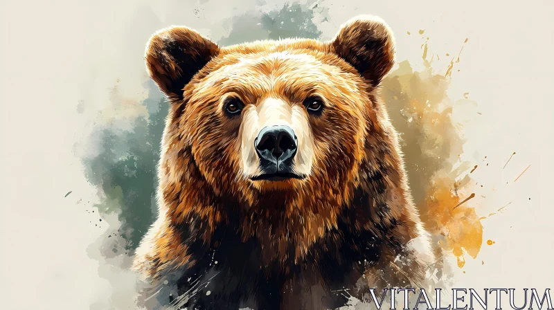 Wild Bear Art Illustration AI Image