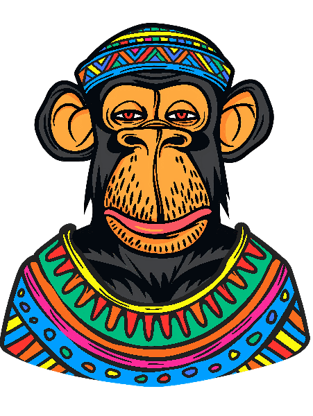 POD Design Tribal Monkey T-Shirt Art