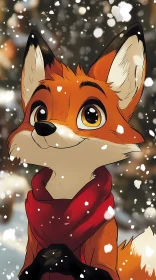 Fox Amidst Snowfall