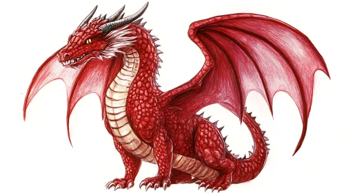 Crimson Winged Dragon Artwork