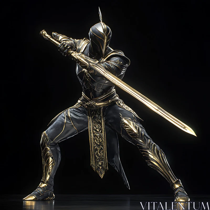 Golden Sword Character AI Image