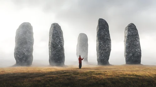 Misty Stone Circle Landscape