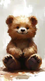 Adorable Bear Cub Illustration