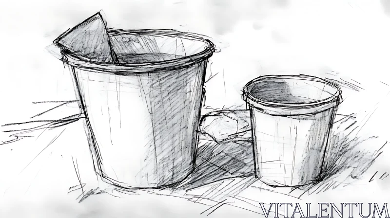 Simple Container Sketch Art AI Image