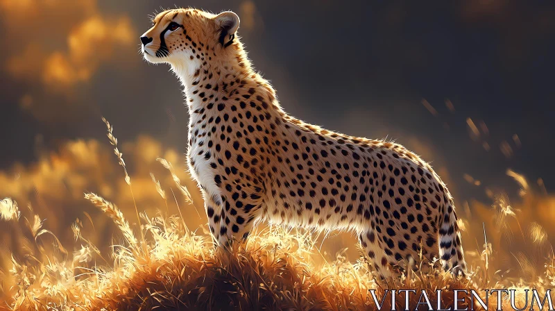 Cheetah in Sunset Glory AI Image