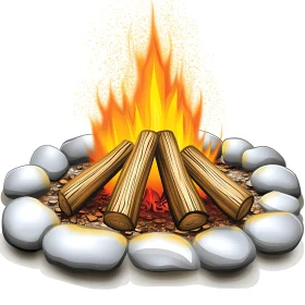 Inviting Campfire Scene
