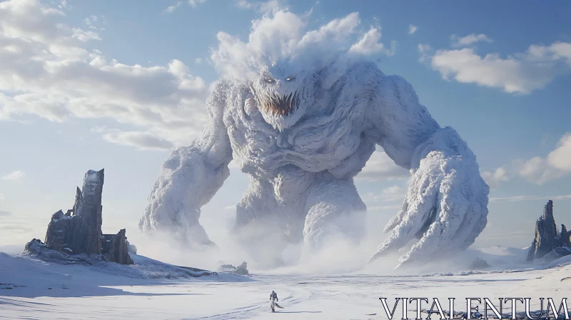 AI ART Icy Giant: A Fantasy Monster Scene