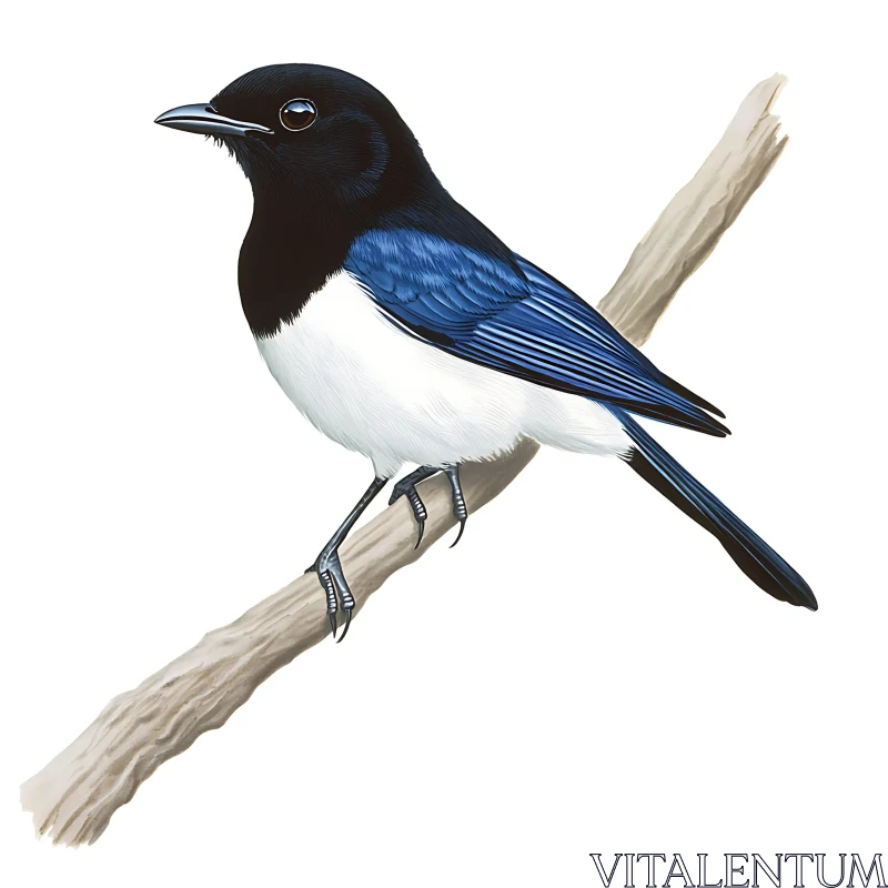 AI ART Magpie Bird Illustration