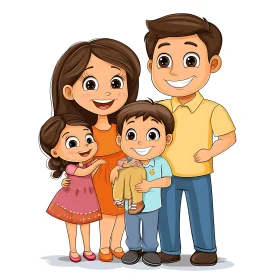 Cartoon Family Togetherness Art