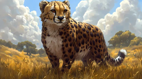 Wildlife Art: Cheetah in a Landscape