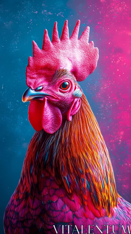 AI ART Vibrant Rooster Illustration