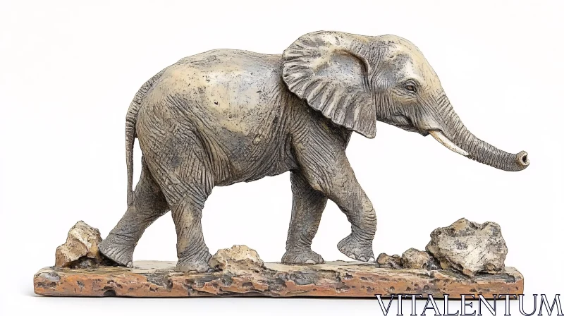 Detailed Elephant Art Piece AI Image