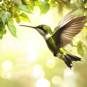 Emerald Wings: Hummingbird's Dance in the Light