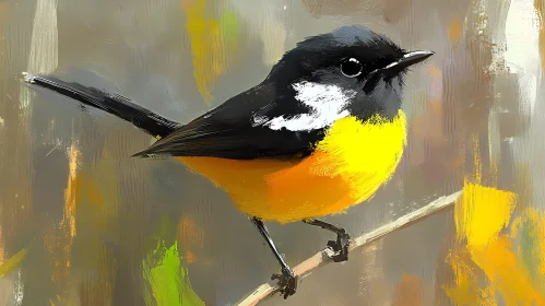 Yellow and Orange Bird Illustration