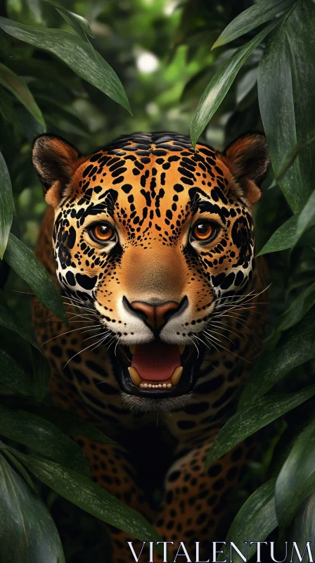 Leopard in Dense Jungle AI Image