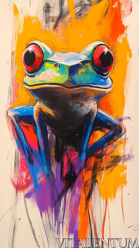 Expressive Frog Artwork AI Image