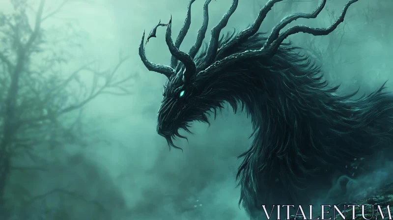 AI ART Ethereal Dragon in Forest