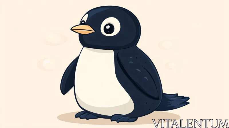 Charming Cartoon Penguin Art AI Image